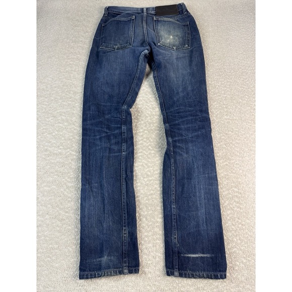 Naked & Famous Jeans Mens 29 Left Hand Twill Selvedge Skinny Guy Faded Indigo - Picture 5 of 12